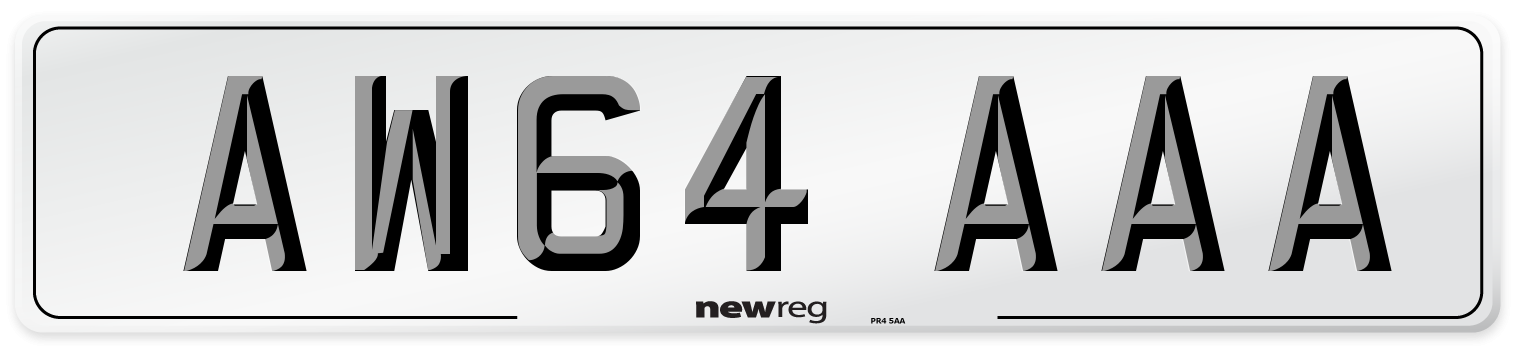 AW64 AAA Number Plate from New Reg